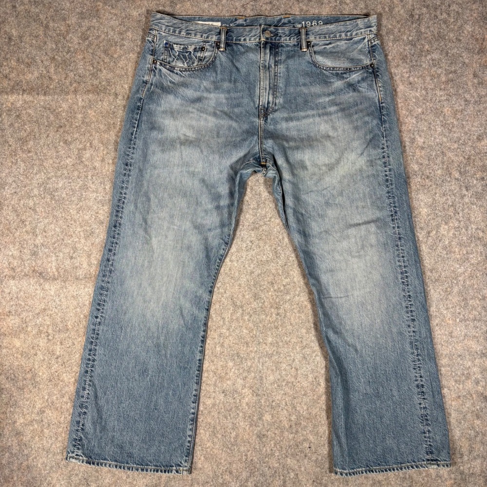 Gap 1969 Loose Jeans Mens 40x30 Baggy Blue Relaxed Fit Straight Leg 675321-00
